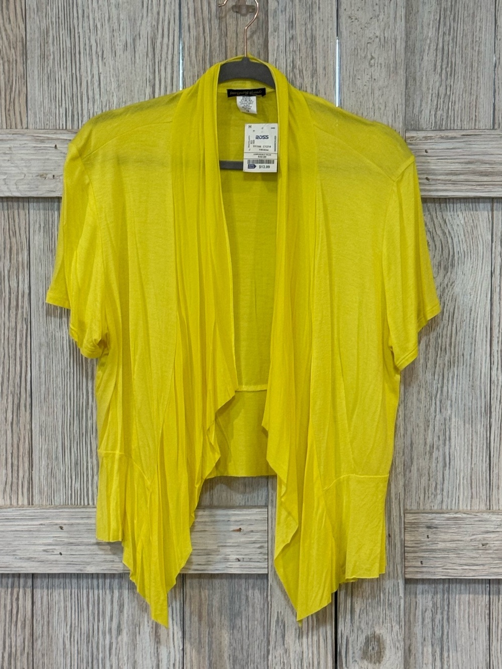 Intriguing Threads Lightweight Women's Open-Front Cardigan Sweater-Yellow Sz 1X